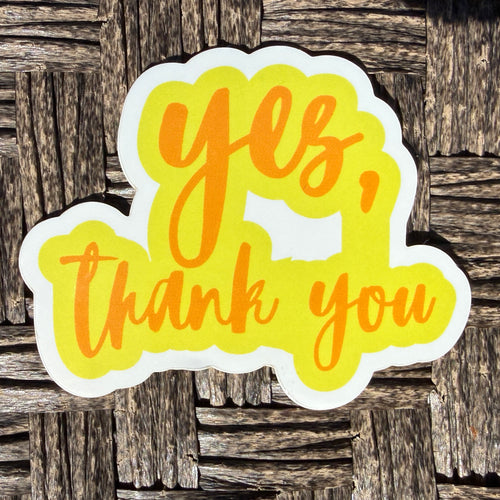 Sticker Trio with SolarGlowMeditations Logo in 2" + 4" and Yes, Thank You